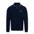 Sandbanks - Navy Badge Button Neck Long Sleeve Polo Shirt RUGBY/LS POLOS Sandbanks