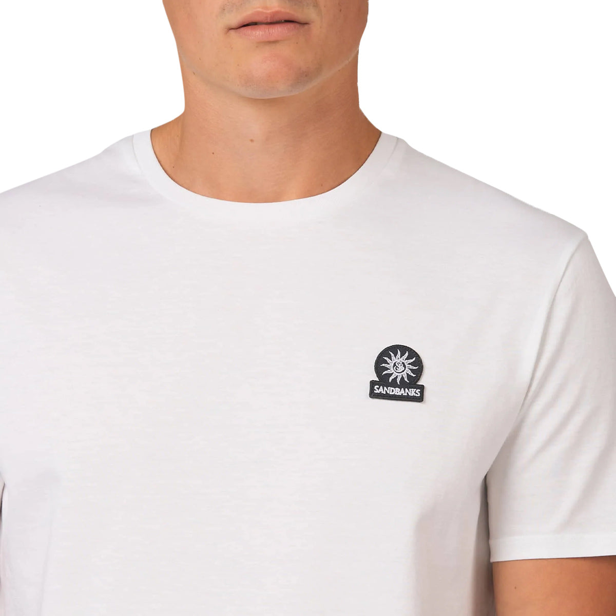 Sandbanks - White Badge Logo Cotton T-Shirt TEE SHIRTS Sandbanks