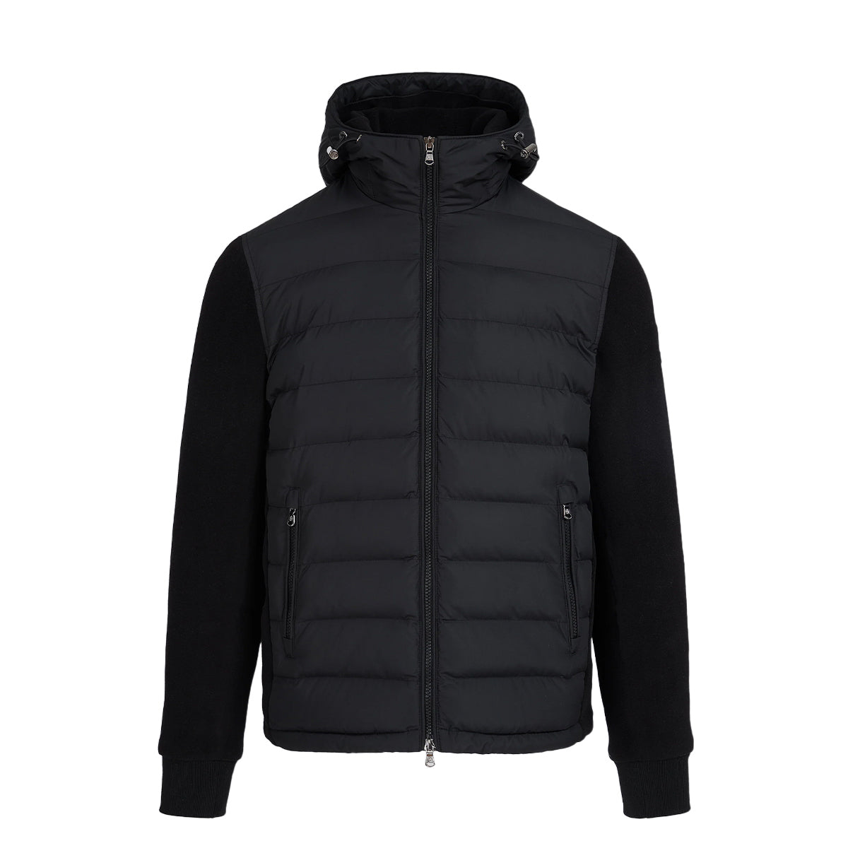 Sandbanks - Black Outlander Polar Fleece Hooded Hybrid Jacket BLOUSONS Sandbanks