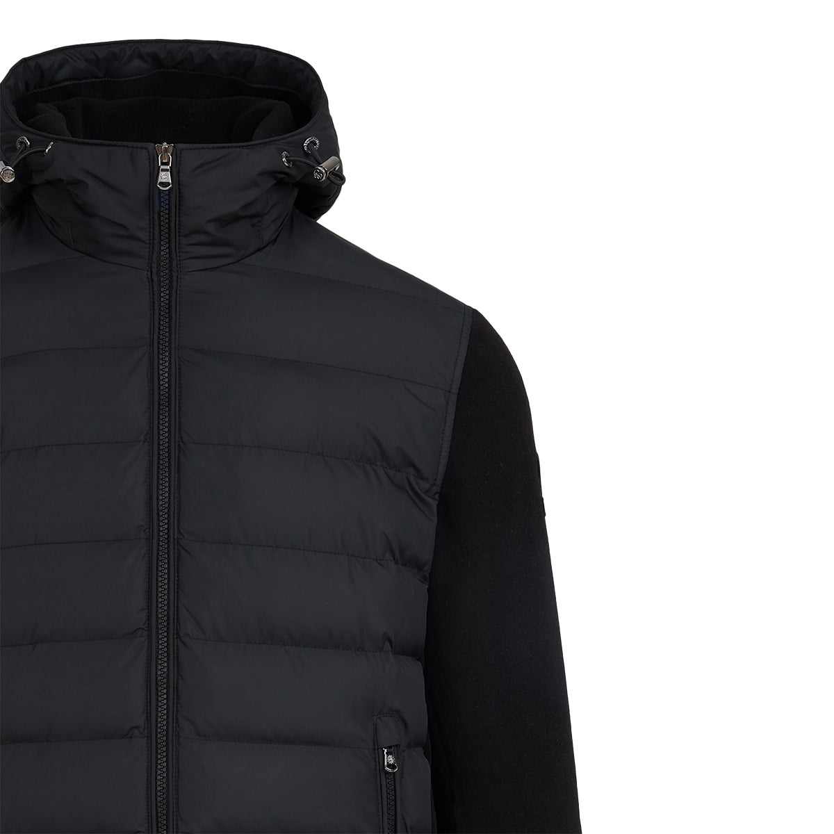 Sandbanks - Black Outlander Polar Fleece Hooded Hybrid Jacket BLOUSONS Sandbanks