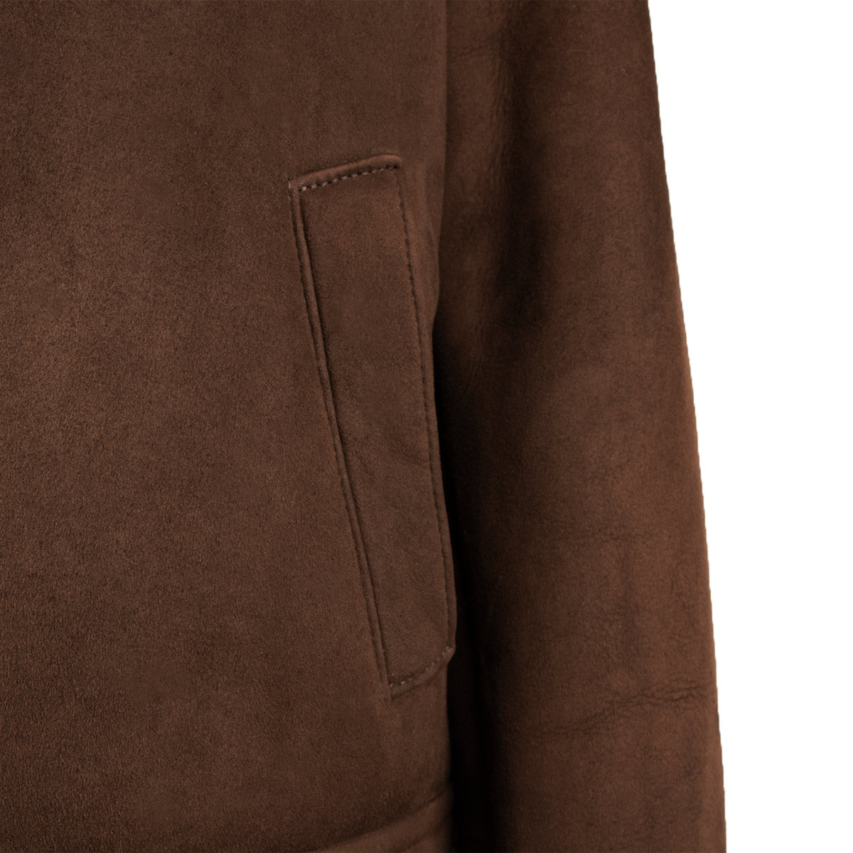 Brown Suede Shearling-lined Bomber Jacket LEATHERS Robert Old