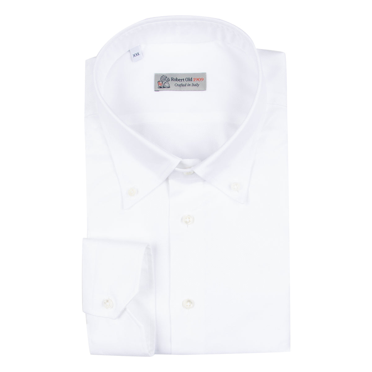 White Italian Oxford Cotton Shirt L/S SHIRTS Robert Old
