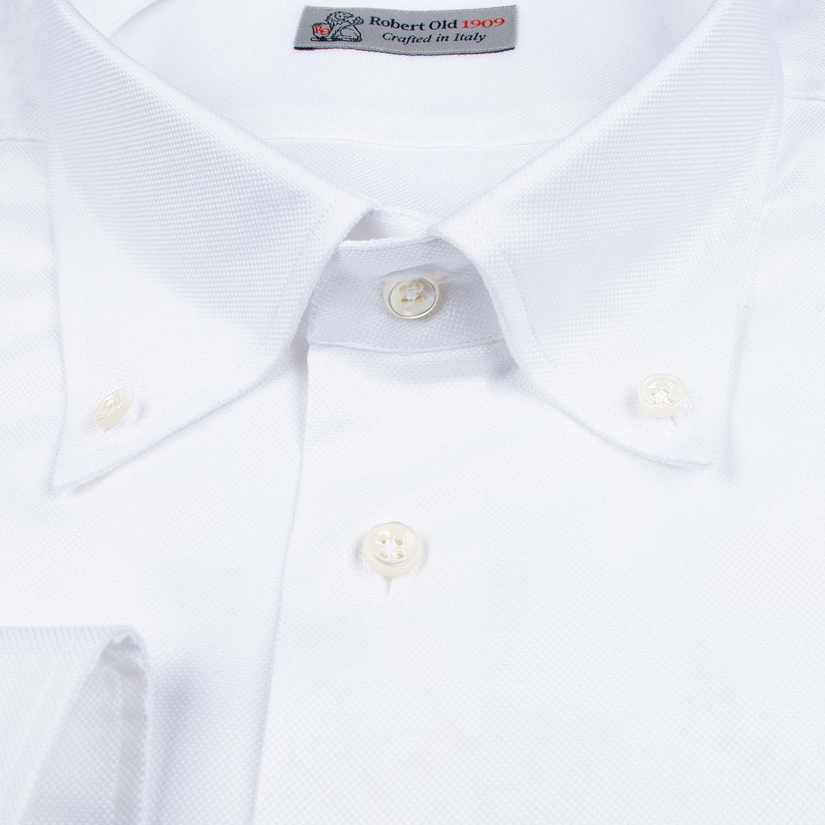 White Italian Oxford Cotton Shirt L/S SHIRTS Robert Old