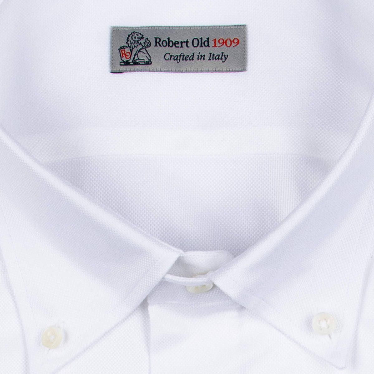 White Italian Oxford Cotton Shirt L/S SHIRTS Robert Old