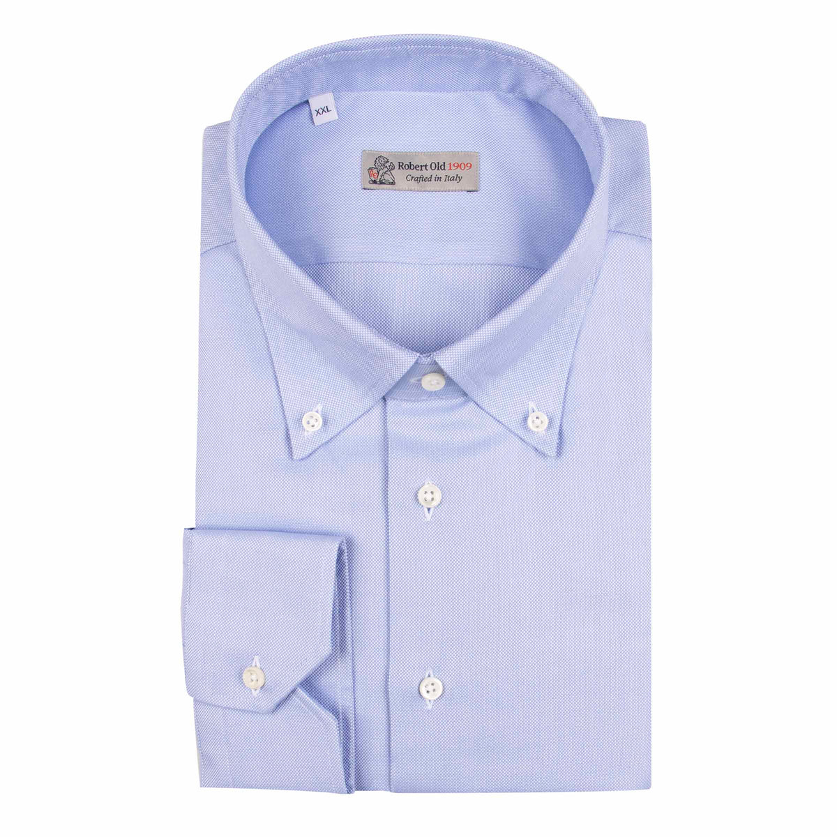 Blue Italian Oxford Cotton Shirt L/S SHIRTS Robert Old