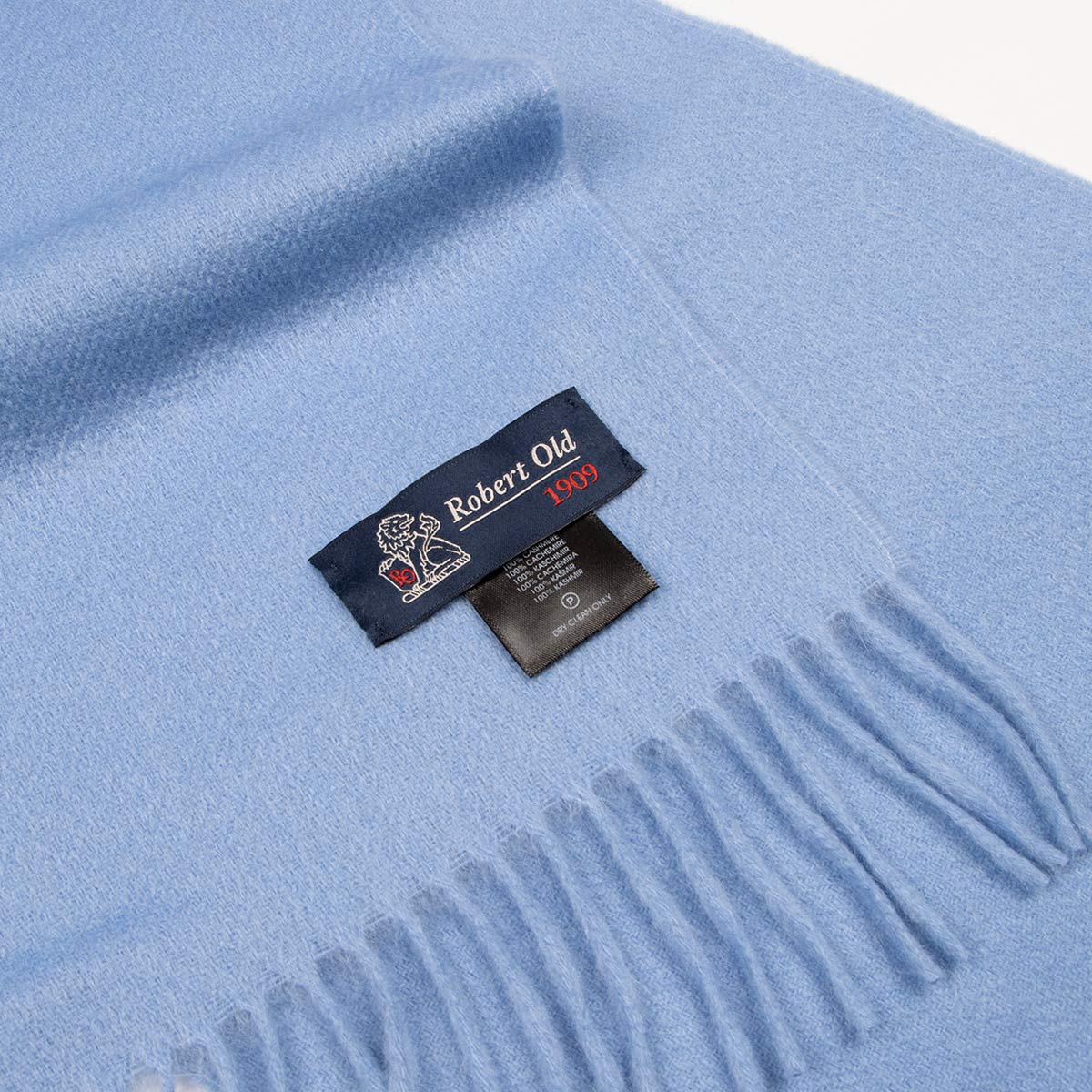 Robert Old - Wedgewood Blue Classic Cashmere Scarf SCARVES Robert Old