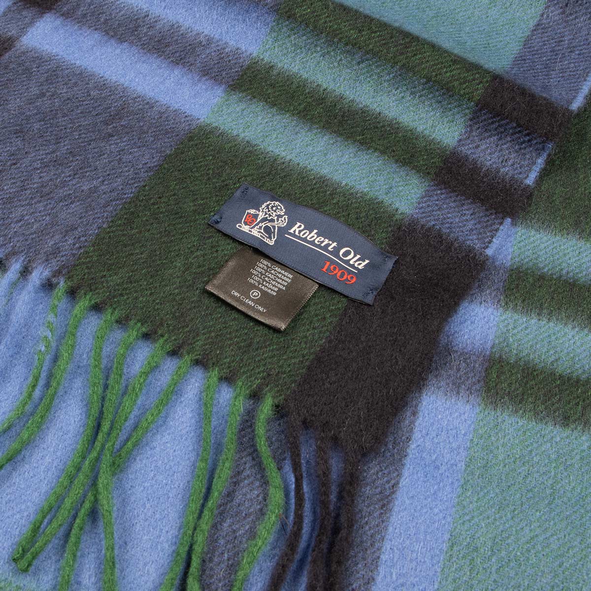 Green & Blue Check Cashmere Scarf – Robert Old & Co