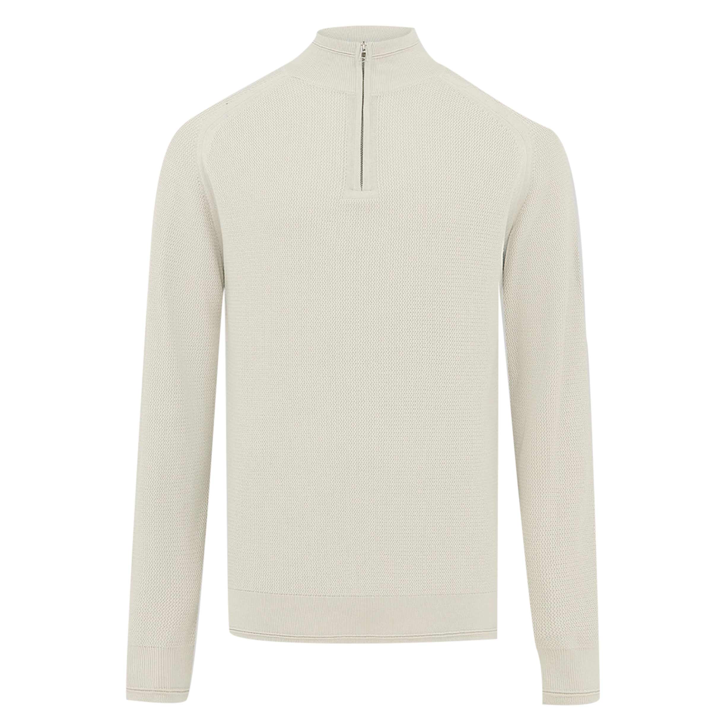Belstaff - Stone Beige 'Guide' Quarter Zip Sweater KNITWEAR Belstaff