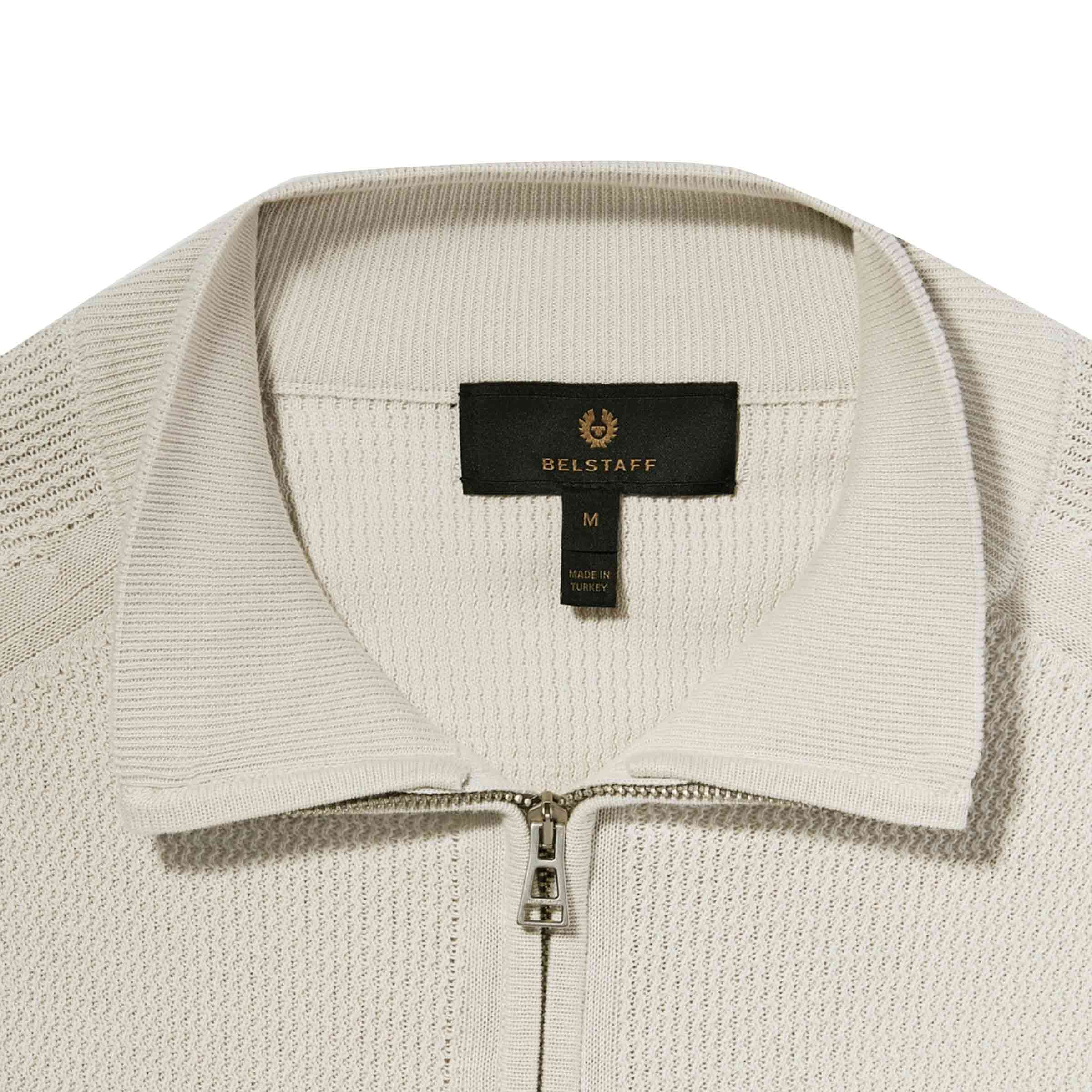 Belstaff - Stone Beige 'Guide' Quarter Zip Sweater KNITWEAR Belstaff