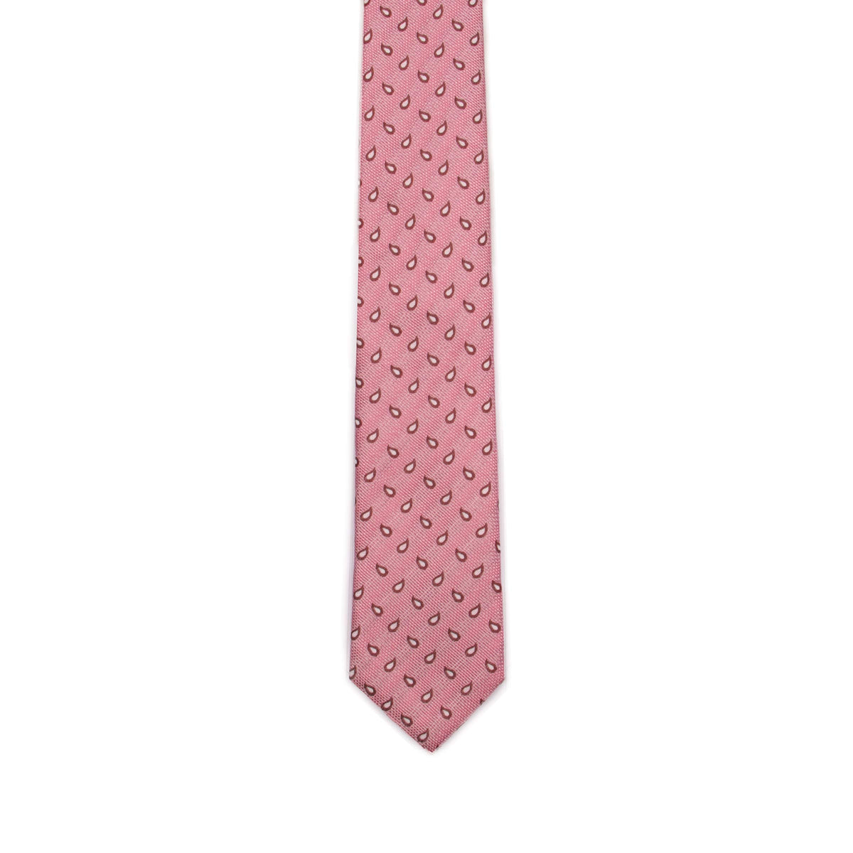 Pink Paisley Print Seven Fold 100% Silk Tie TIES/CRAVATS Robert Old