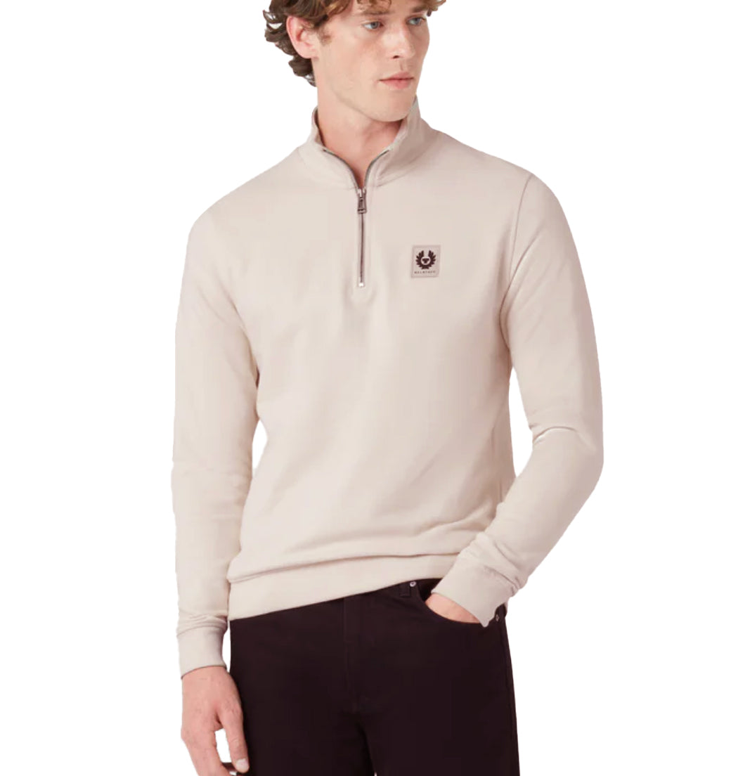 Belstaff - Stone Beige Quarter Zip Sweatshirt SWEATS Belstaff