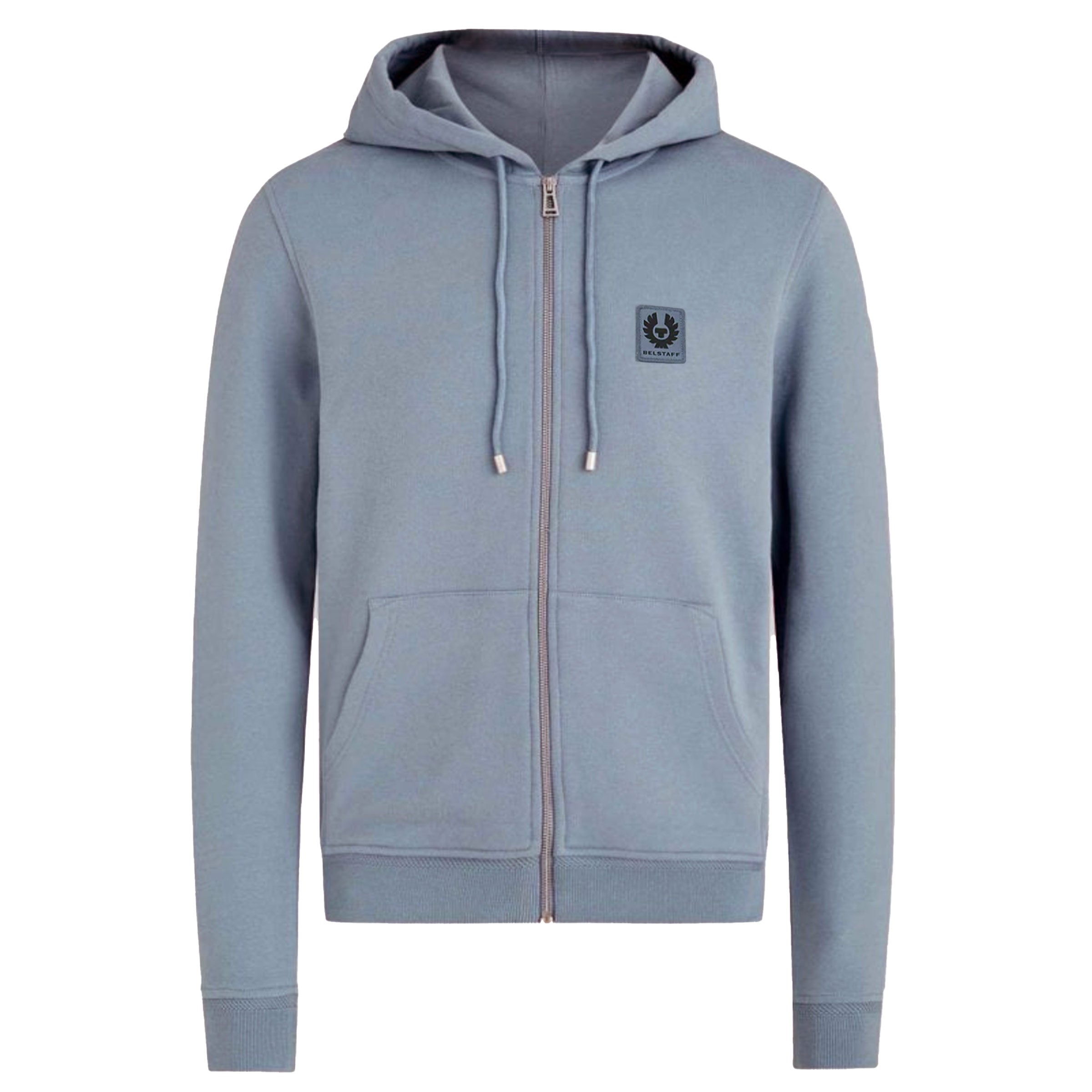 Belstaff - Flint Blue Jersey Cotton Full Zip Hoodie SWEATS Belstaff