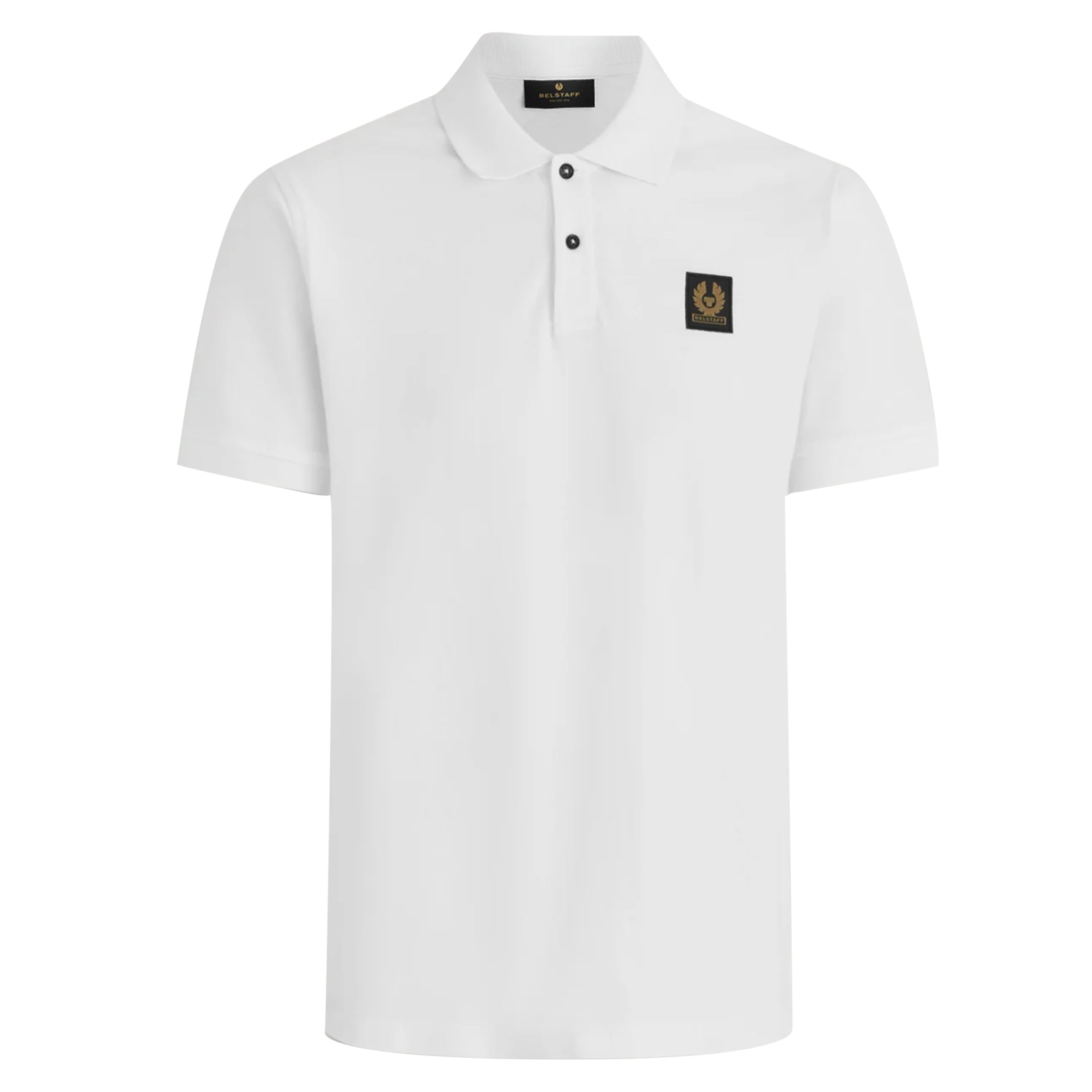 Belstaff - White Piqué Cotton Polo Shirt S/S POLOS Belstaff