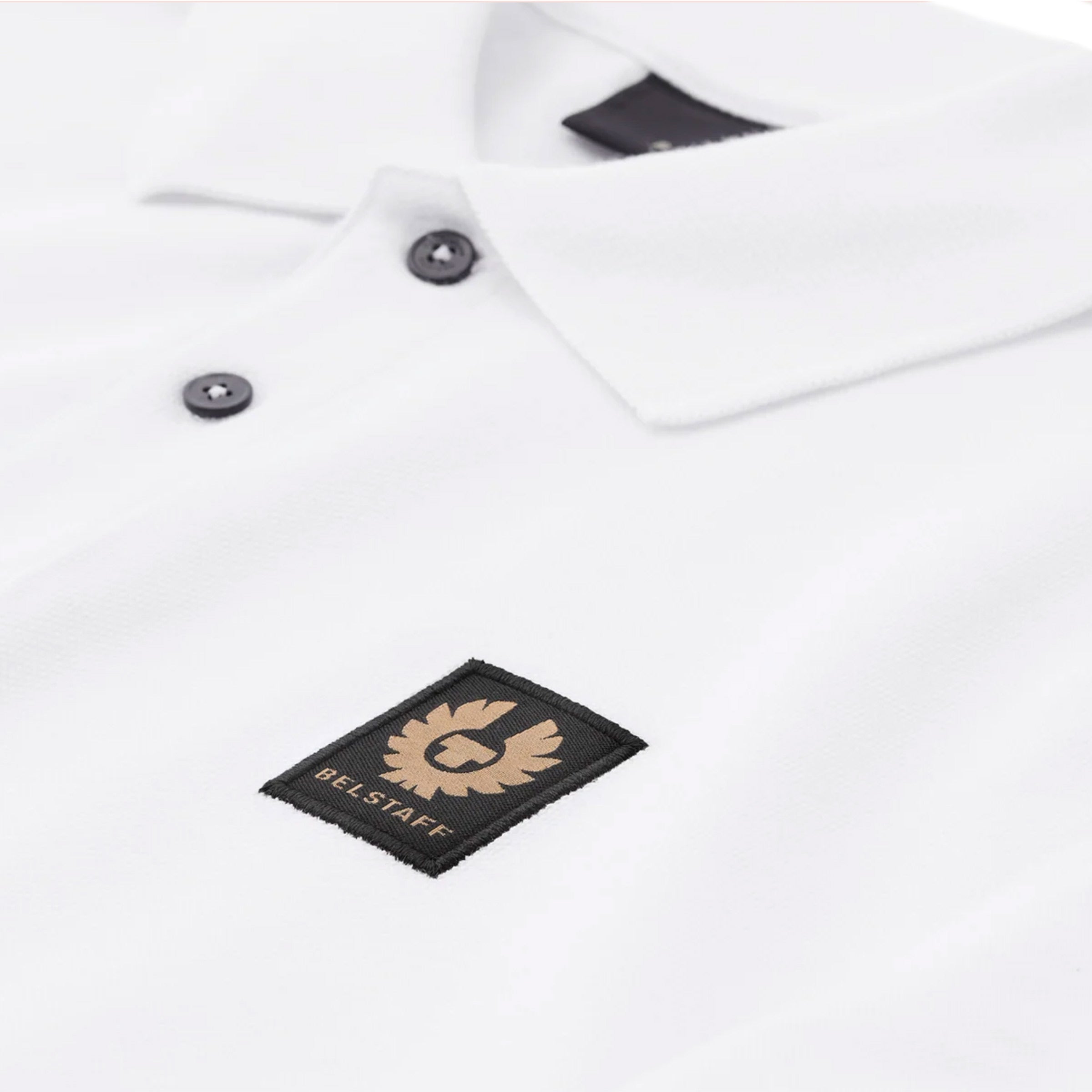 Belstaff - White Piqué Cotton Polo Shirt S/S POLOS Belstaff