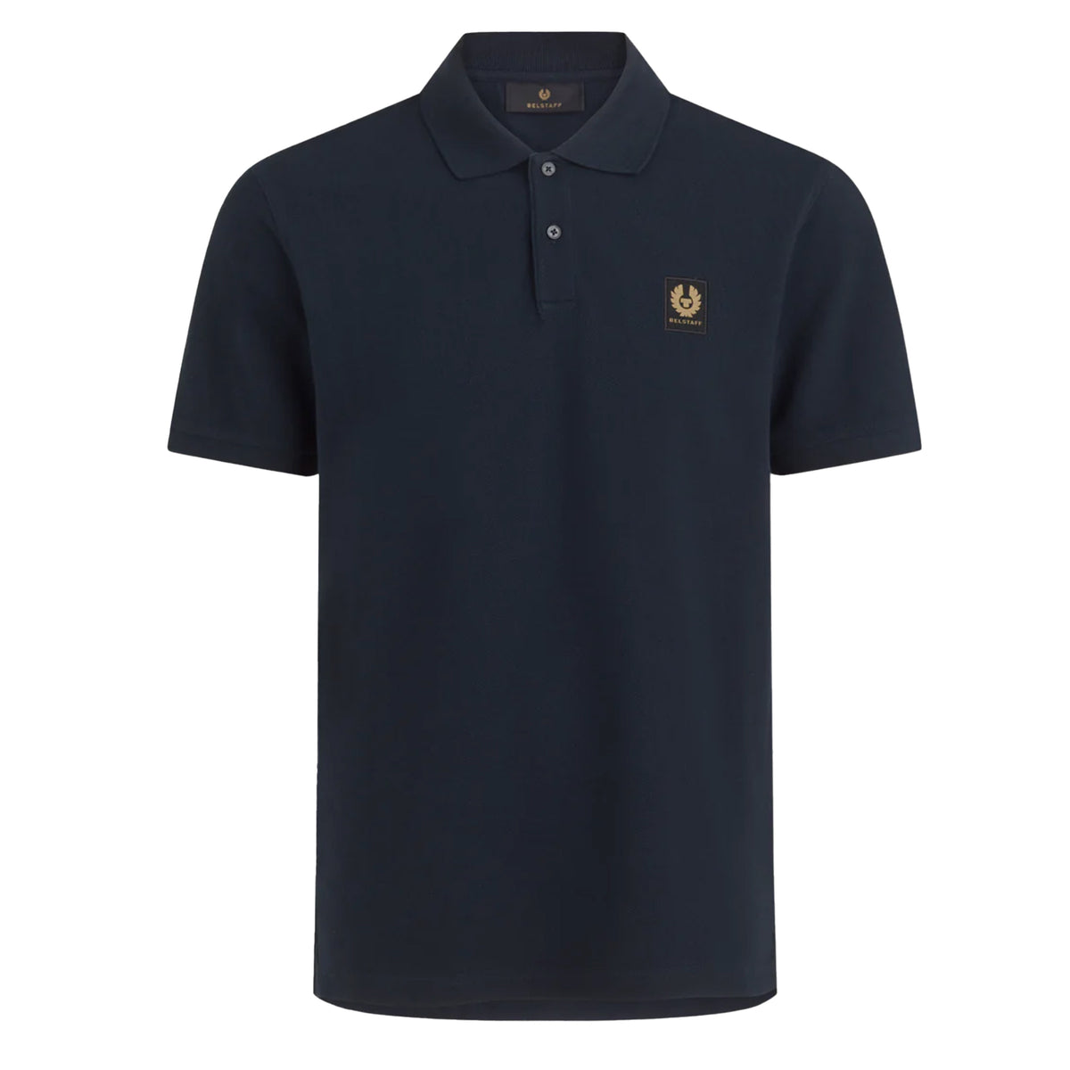 Belstaff - Dark Ink Piqué Cotton Polo Shirt S/S POLOS Belstaff