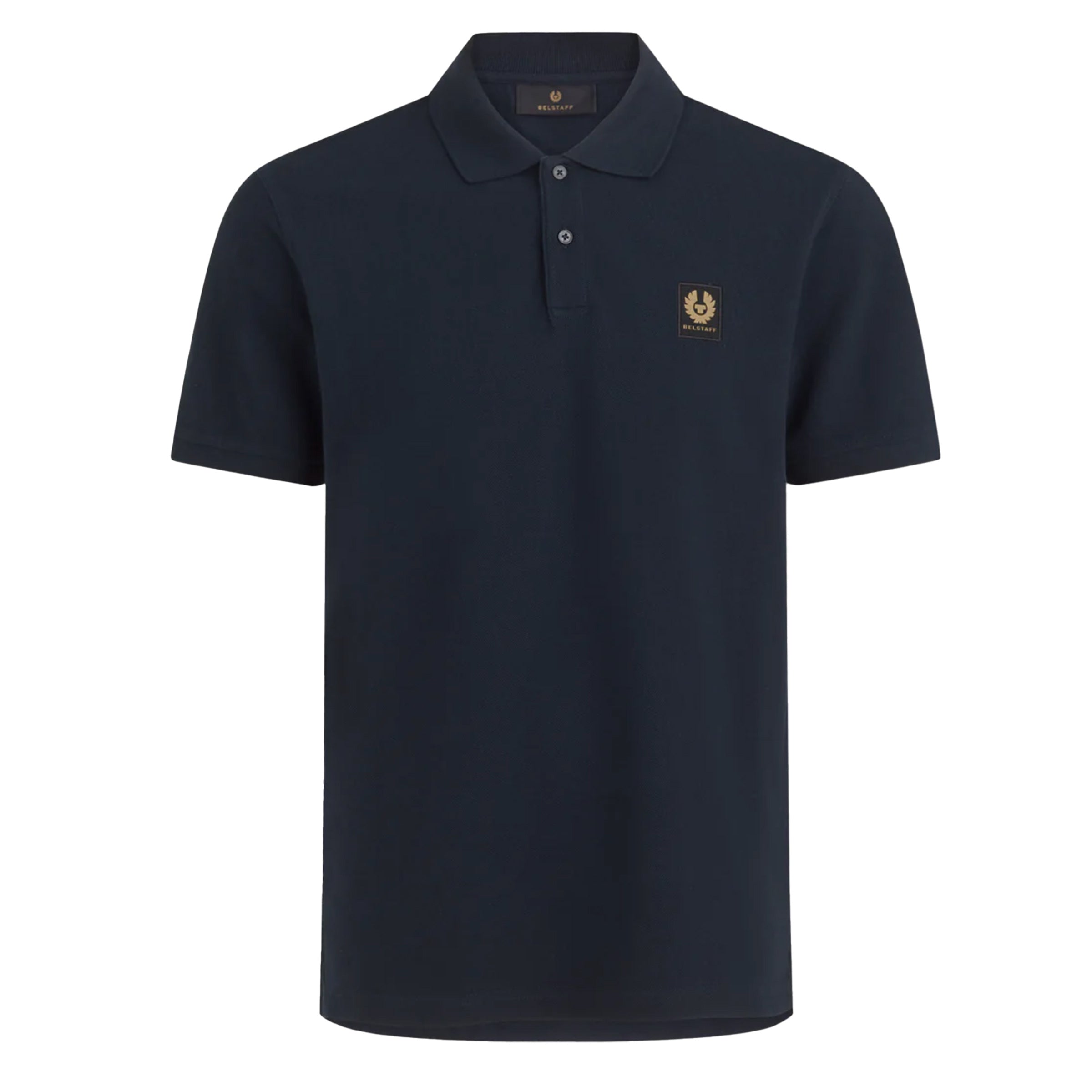 Belstaff - Dark Ink Piqué Cotton Polo Shirt S/S POLOS Belstaff