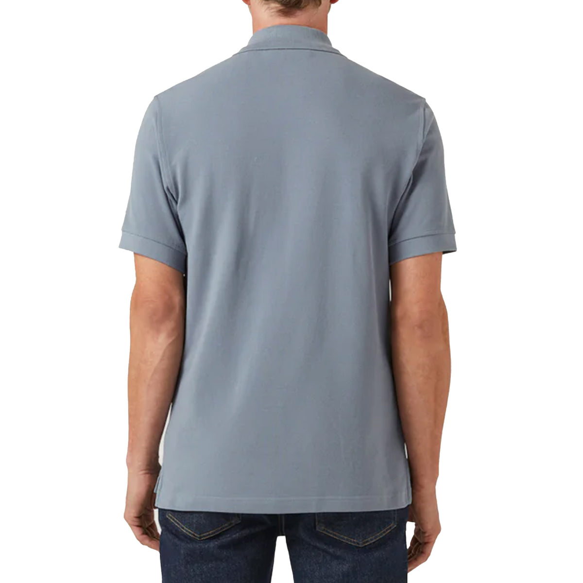 Belstaff - Flint Blue Piqué Cotton Polo Shirt S/S POLOS Belstaff