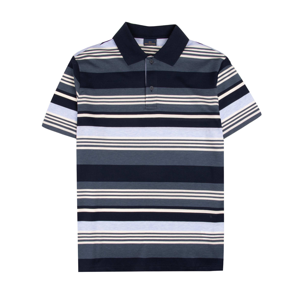Paul & Shark - Blue Striped Cotton Piqué Polo Shirt S/S POLOS Paul & Shark