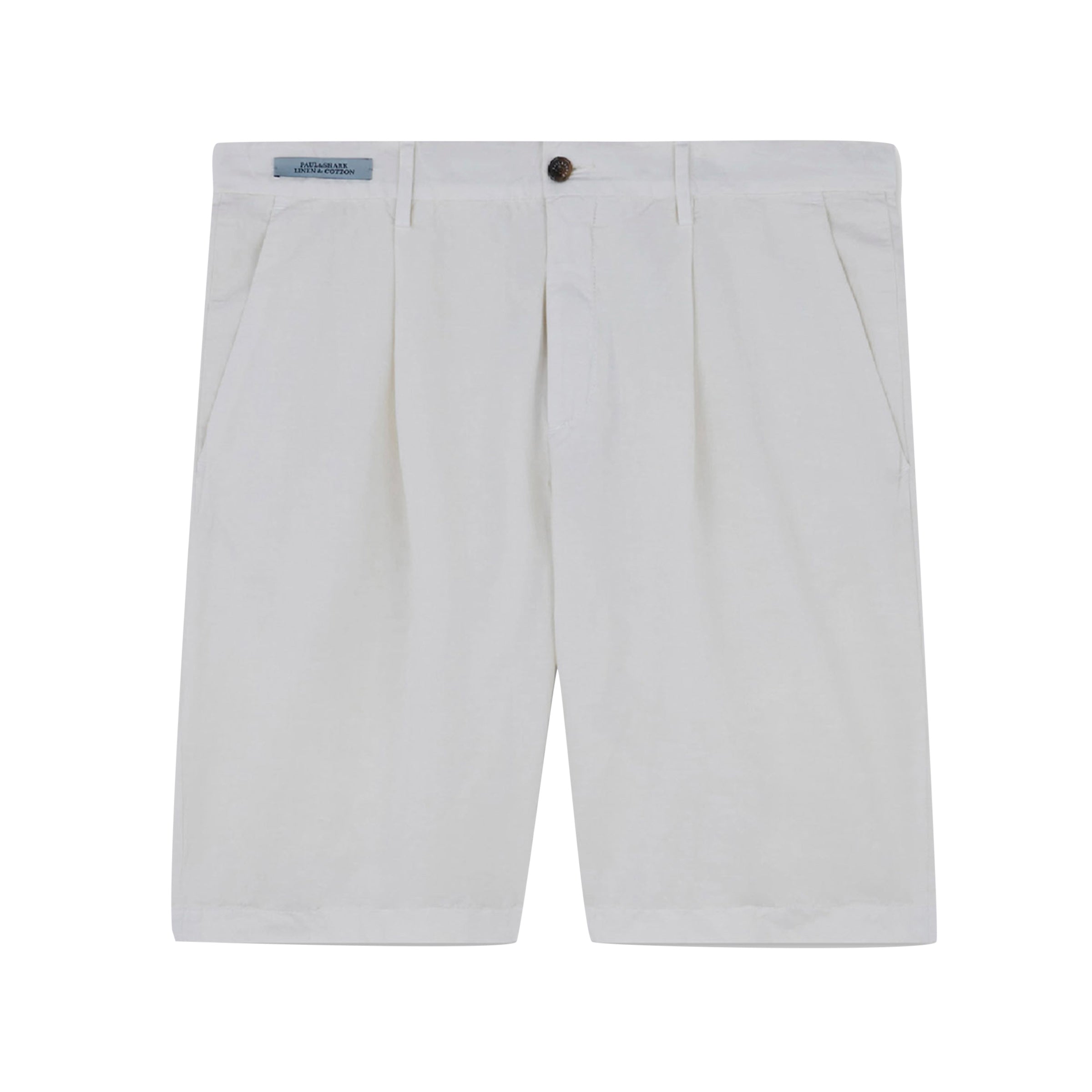 Paul & Shark - Tofu White Linen and Cotton Bermuda Shorts SHORTS Paul & Shark
