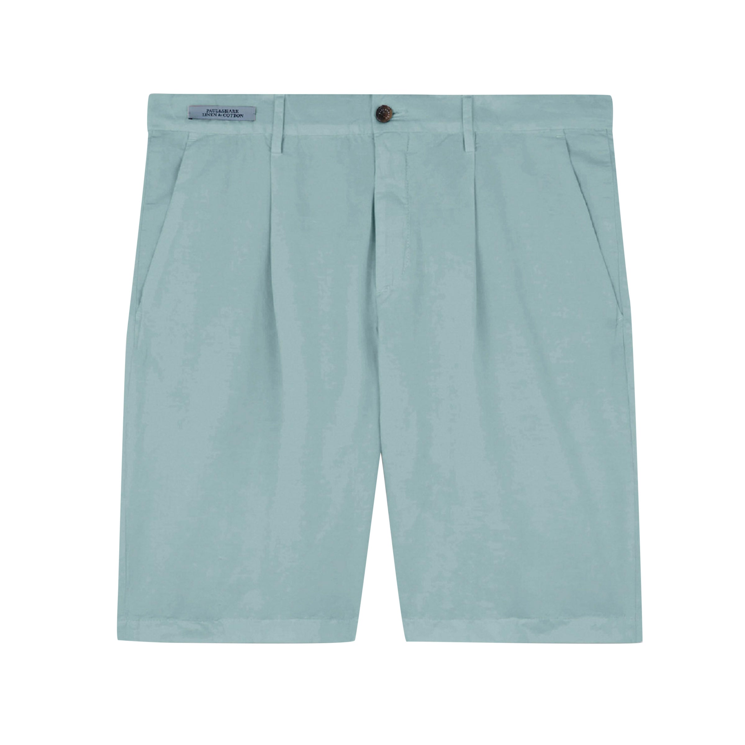 Paul & Shark - Ether Blue Linen and Cotton Bermuda Shorts SHORTS Paul & Shark