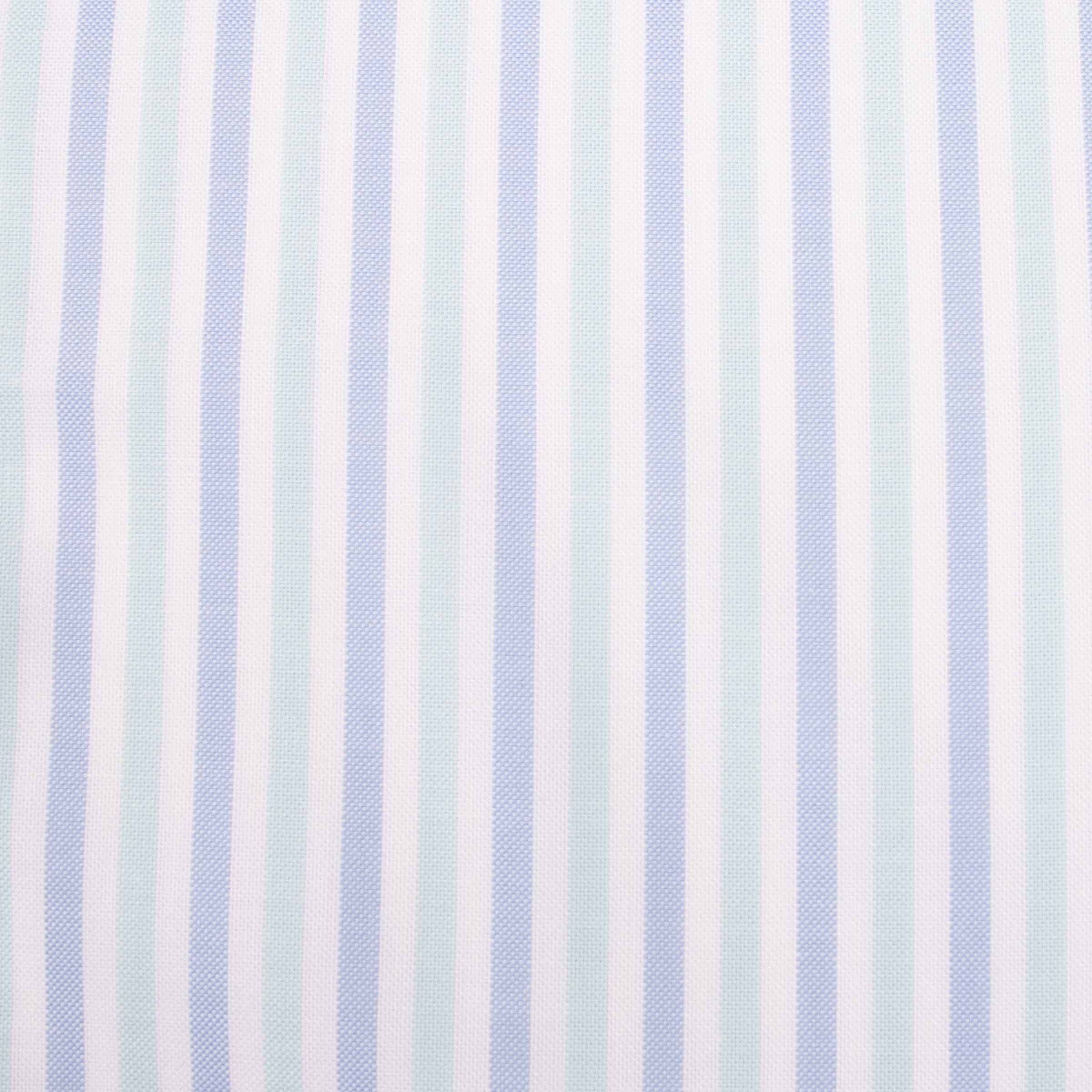 Paul & Shark - Mint and Blue Striped Oxford Cotton Short Sleeve Shirt S/S SHIRTS Paul & Shark