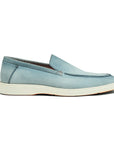 Santoni - Light Blue Suede Slip-On Loafers SHOES Santoni