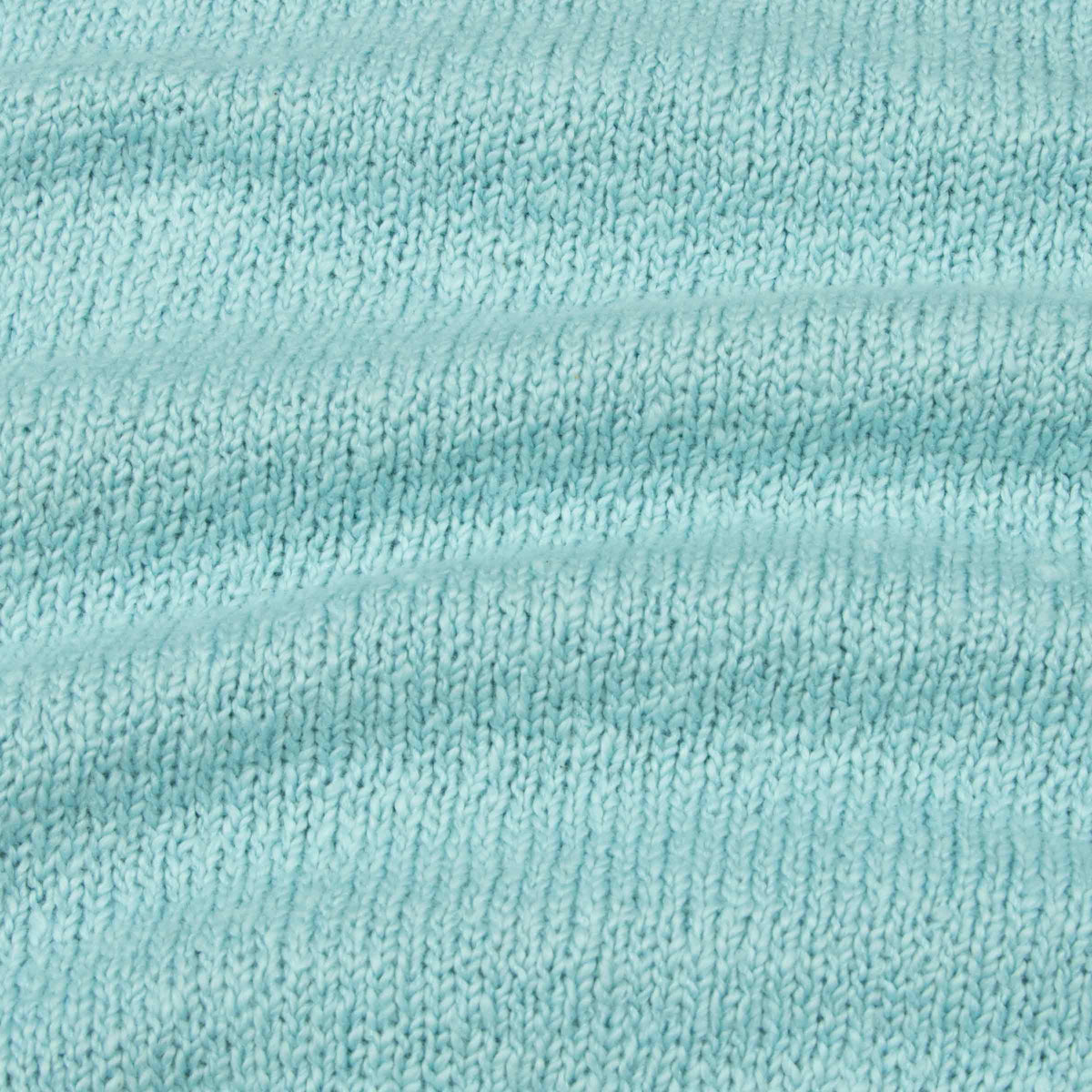 Aqua Blue Raglan Crew Neck Cotton Sweater KNITWEAR Robert Old