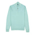 Aqua Blue 100% Virgin Wool Long Sleeve Zip Neck Sweater KNITWEAR Robert Old