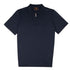 Moorer - Navy 'Jericho' Zip Neck Polo S/S POLOS MooRER