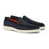 Santoni - Navy Blue Suede Slip-On Loafers SHOES Santoni