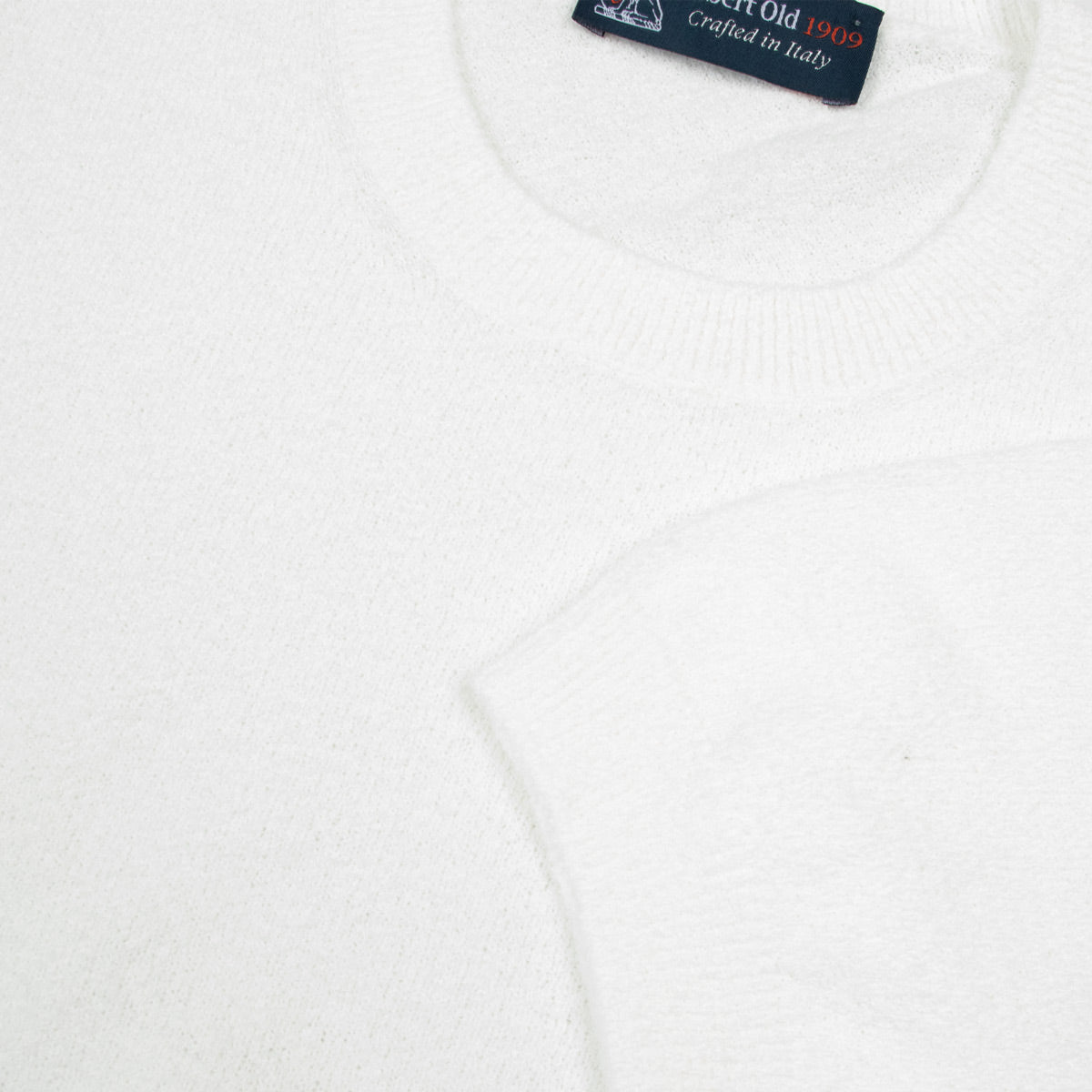 Robert Old - White Knitted Boucle Cotton-Blend Crew Neck T-Shirt TEE SHIRTS Robert Old