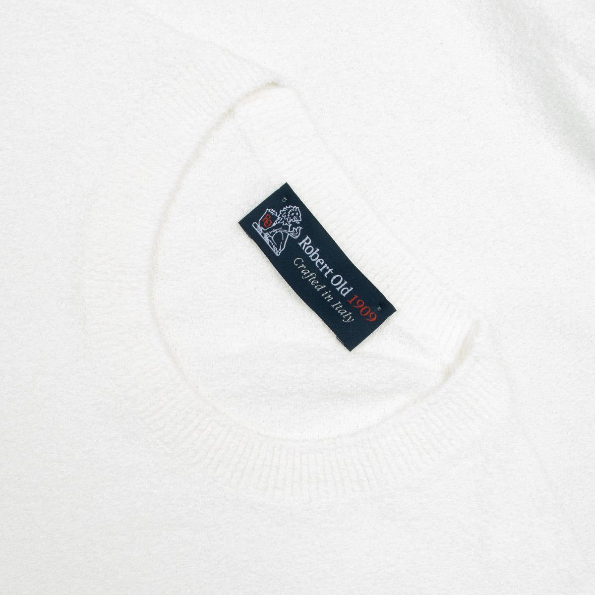 Robert Old - White Knitted Boucle Cotton-Blend Crew Neck T-Shirt TEE SHIRTS Robert Old