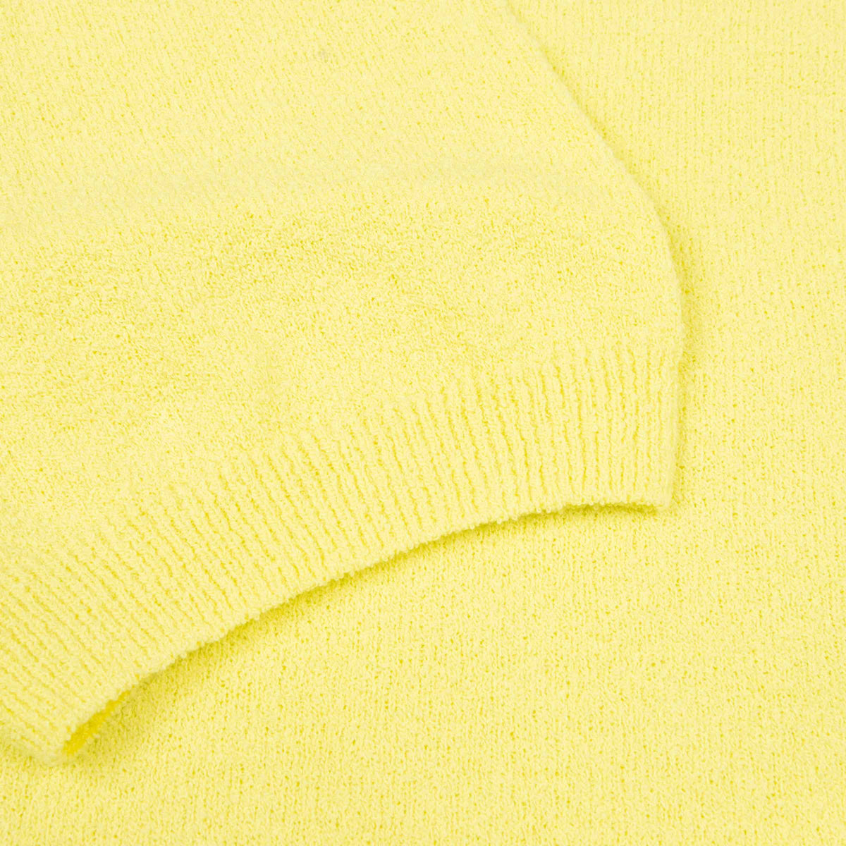 Yellow Knitted Boucle Cotton-Blend Crew Neck T-Shirt TEE SHIRTS Robert Old