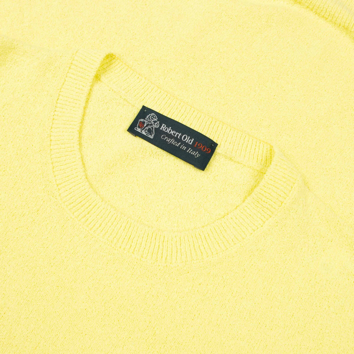 Yellow Knitted Boucle Cotton-Blend Crew Neck T-Shirt TEE SHIRTS Robert Old