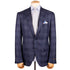 Navy Windowpane Check Wool, Silk & Linen Jacket JACKETS Robert Old