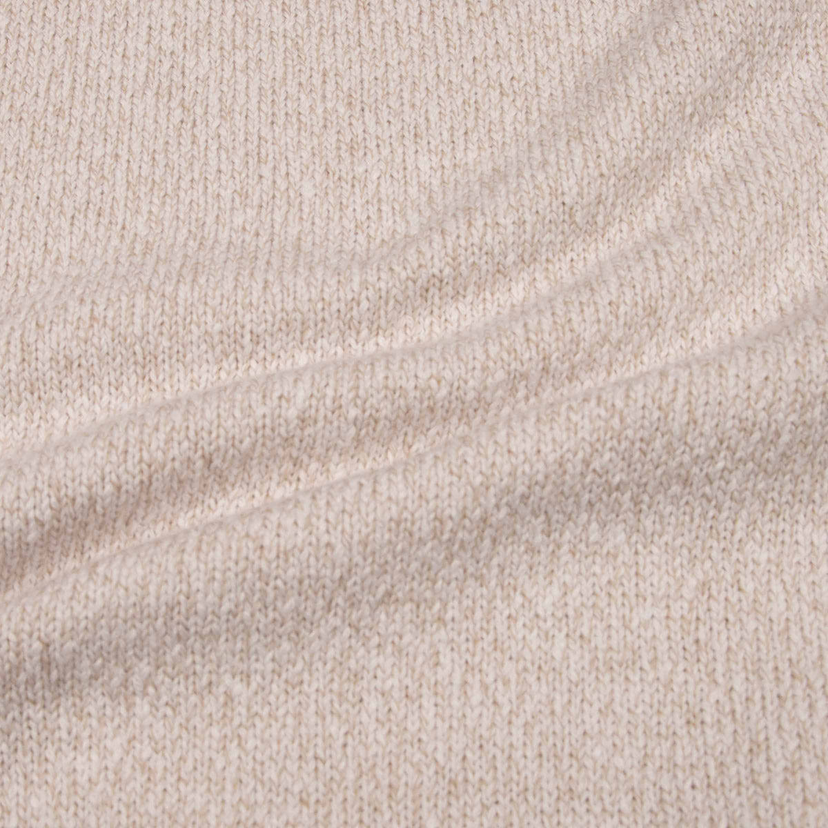 Fedeli - Beige Marl Crew Neck Cotton Sweater KNITWEAR Fedeli