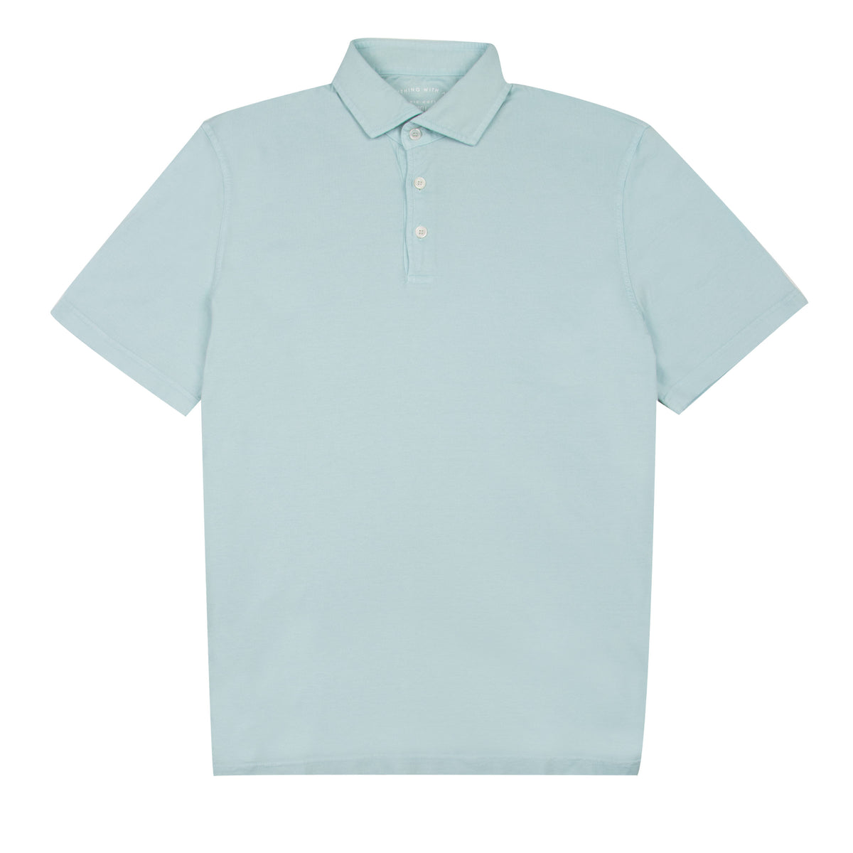 Fedeli - Aqua Blue Organic Cotton Jersey Polo Shirt S/S POLOS Fedeli