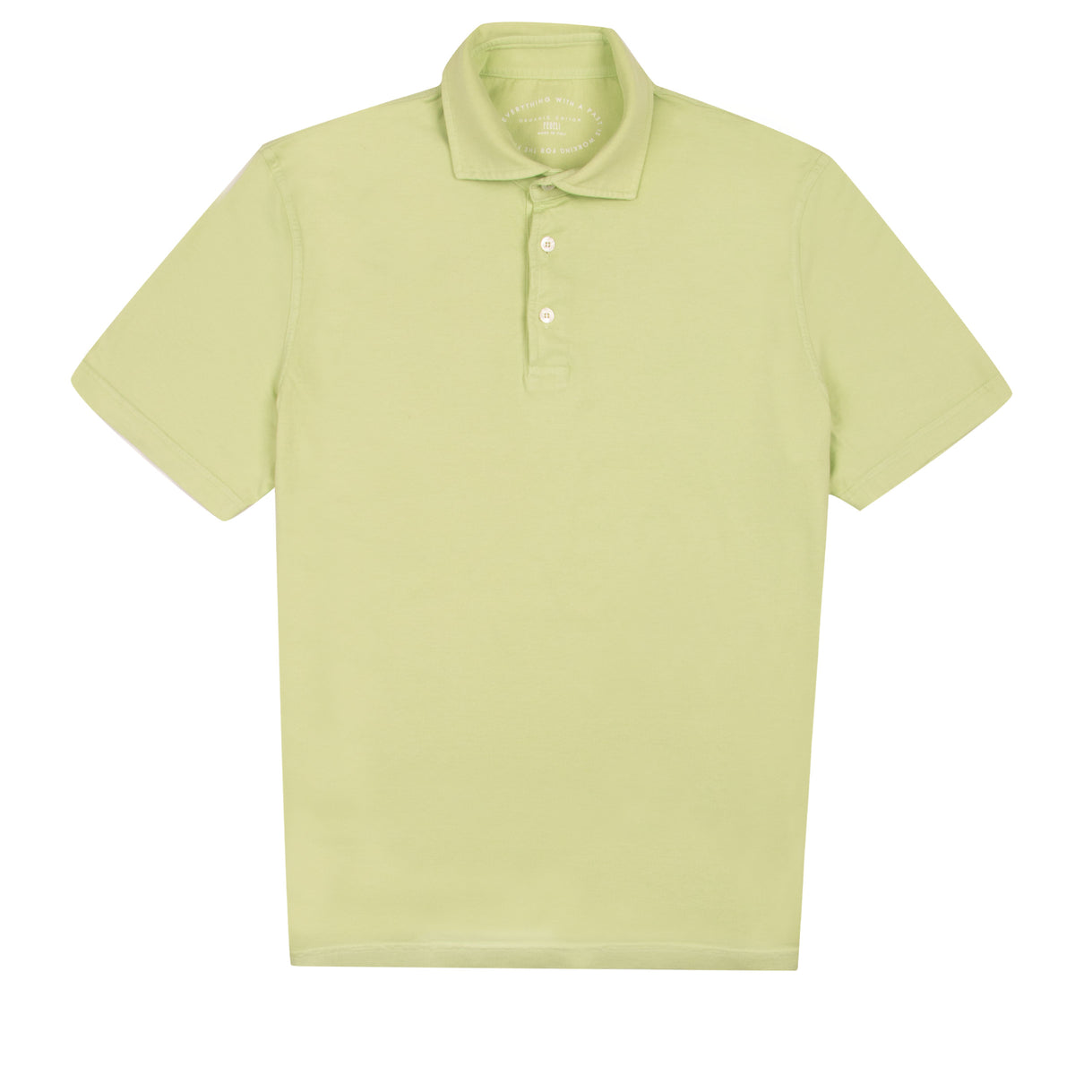 Fedeli - Lime Green Organic Cotton Jersey Polo Shirt S/S POLOS Fedeli