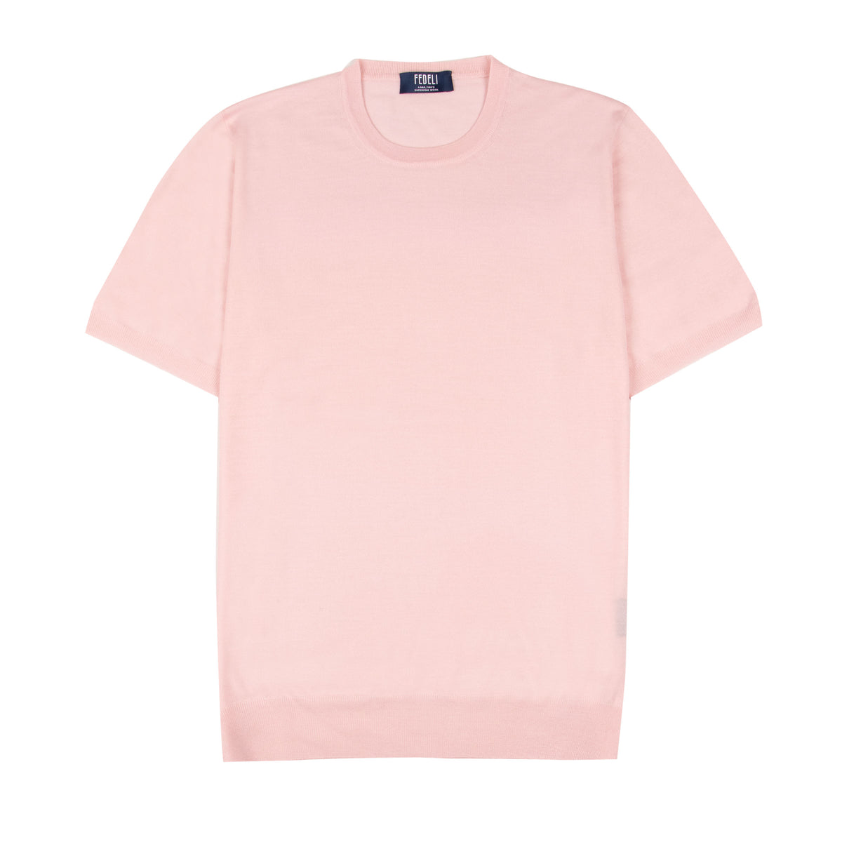 Fedeli - Light Pink Lana 140's Wool T-shirt TEE SHIRTS Fedeli