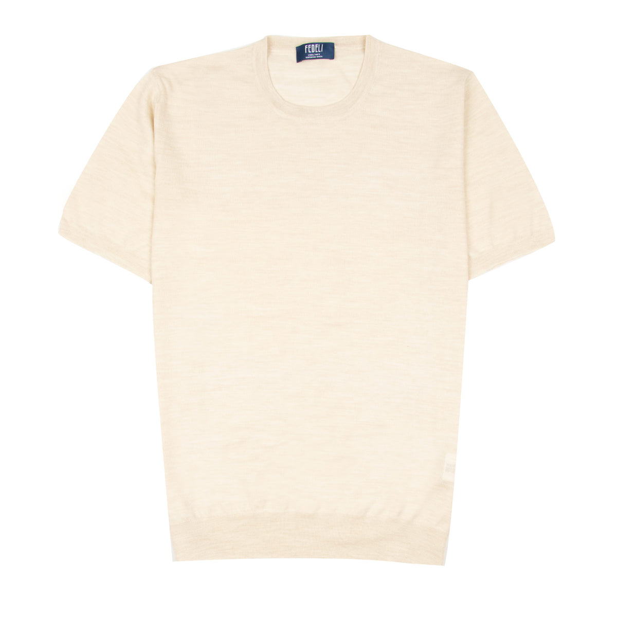 Fedeli - Beige Lana 140's Wool T-shirt TEE SHIRTS Fedeli