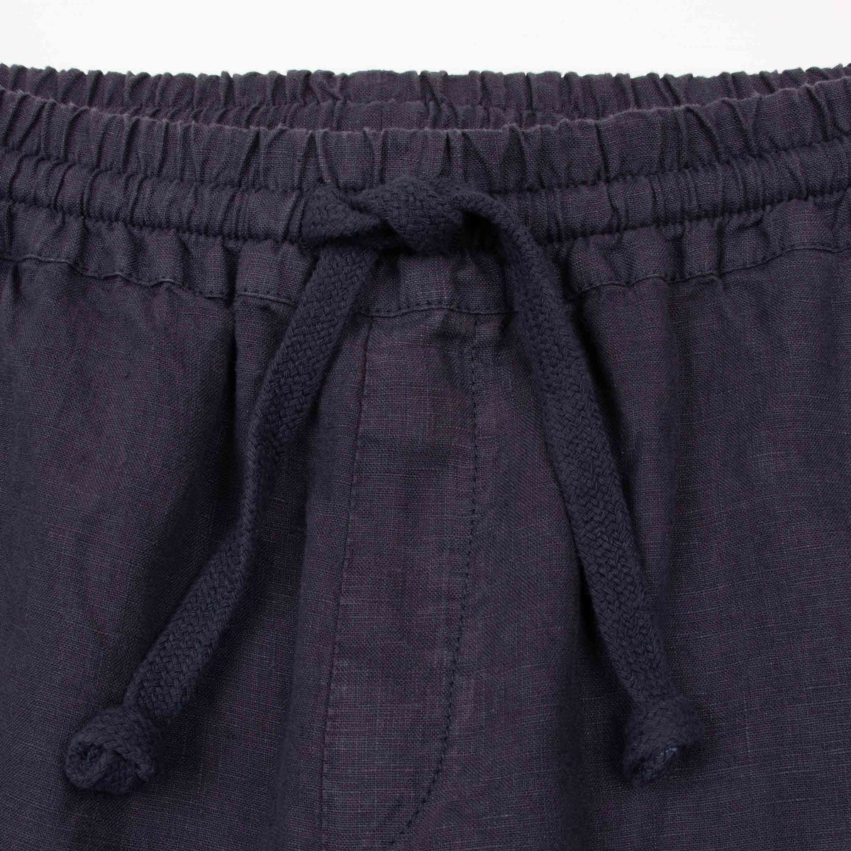 Fedeli - Navy 'Vico' Drawstring Linen Shorts SHORTS Fedeli