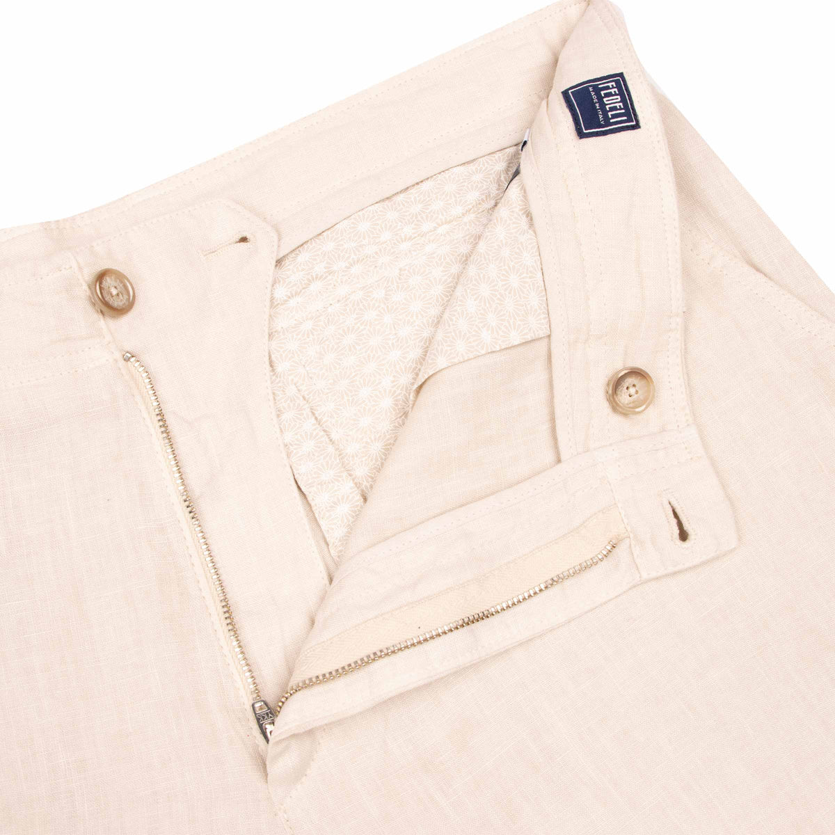 Fedeli - Beige Linen Tailored Bermuda Shorts SHORTS Fedeli