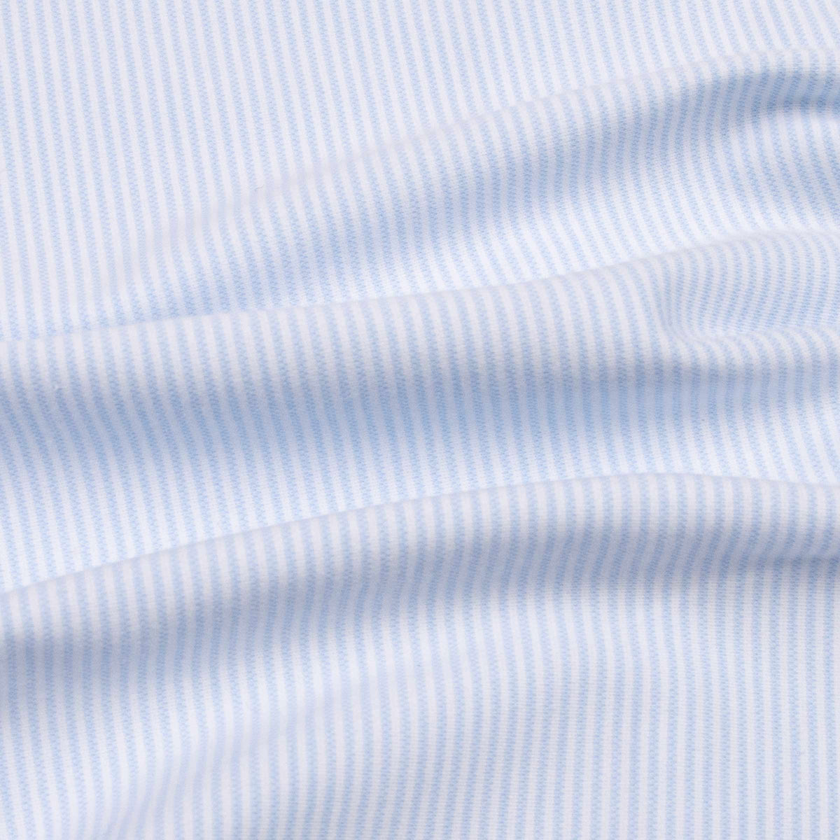 Fedeli - Light Blue Stripe Jersey Stretch Long Sleeve Shirt L/S SHIRTS Fedeli