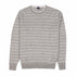 Fedeli - Grey & White Striped Cashmere & Linen Crew Neck Sweater KNITWEAR FEDELI