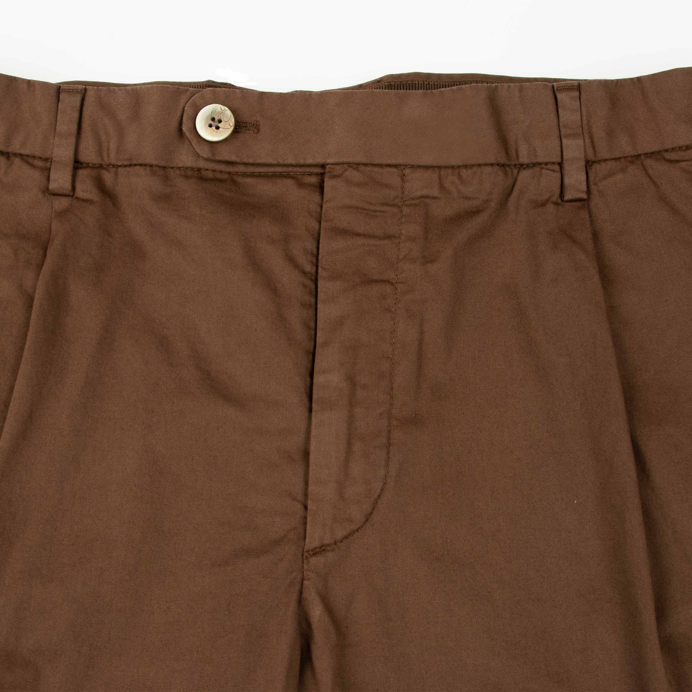 Brown Cotton Stretch Chino Shorts SHORTS Robert Old