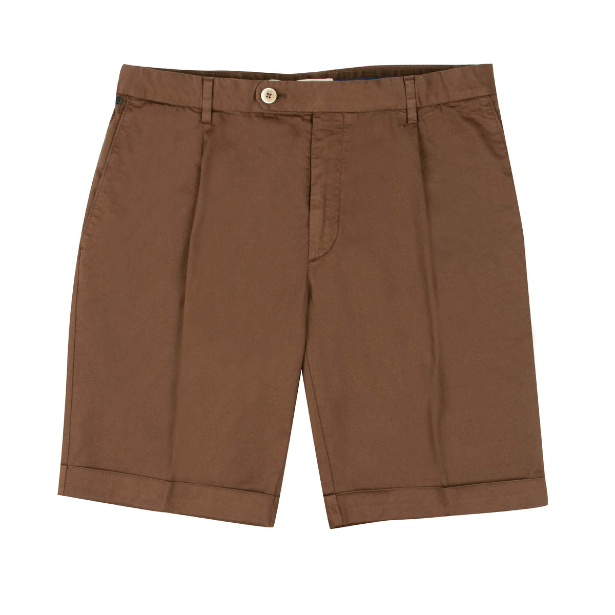 Brown Cotton Stretch Chino Shorts SHORTS Robert Old