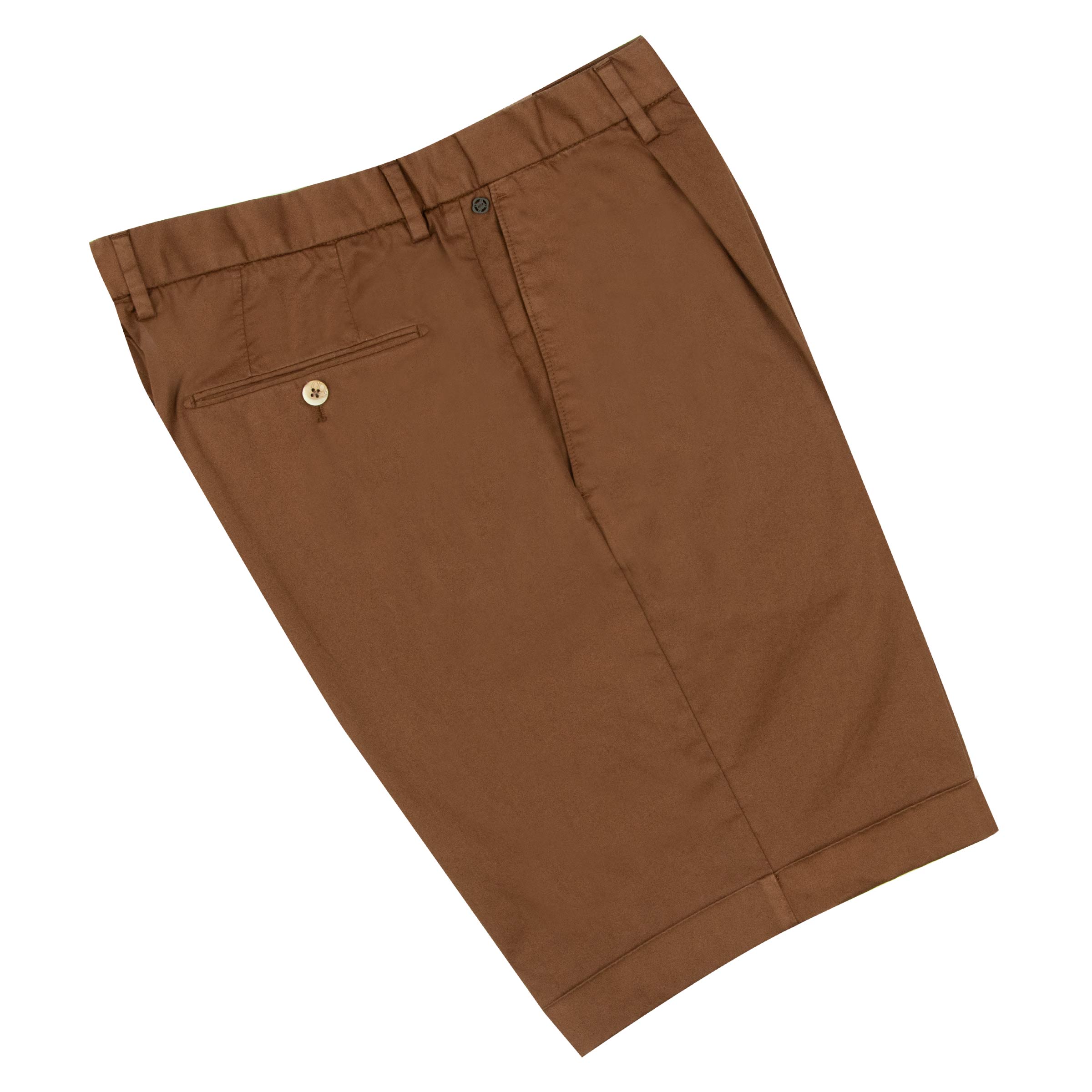 Brown Cotton Stretch Chino Shorts SHORTS Robert Old