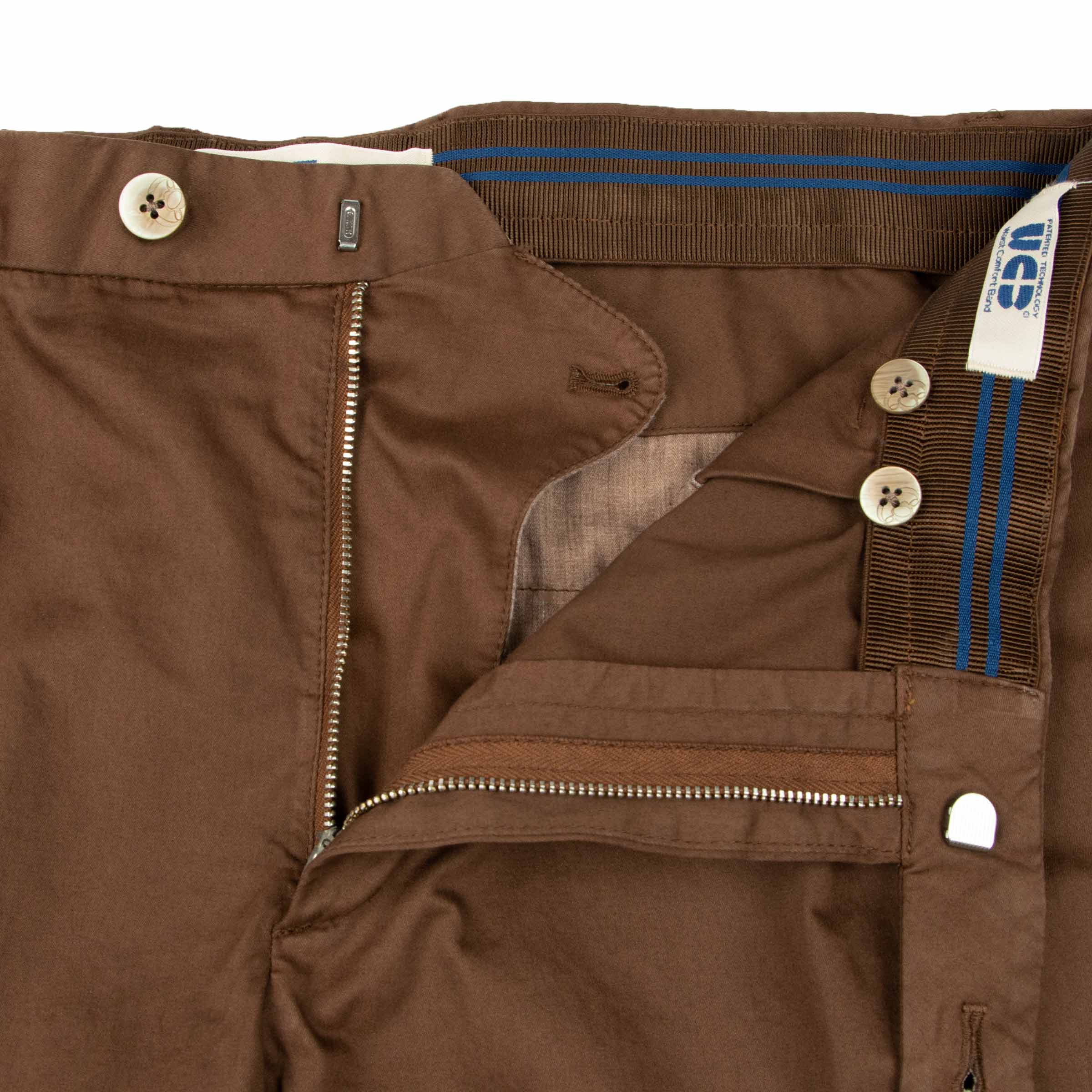 Brown Cotton Stretch Chino Shorts SHORTS Robert Old