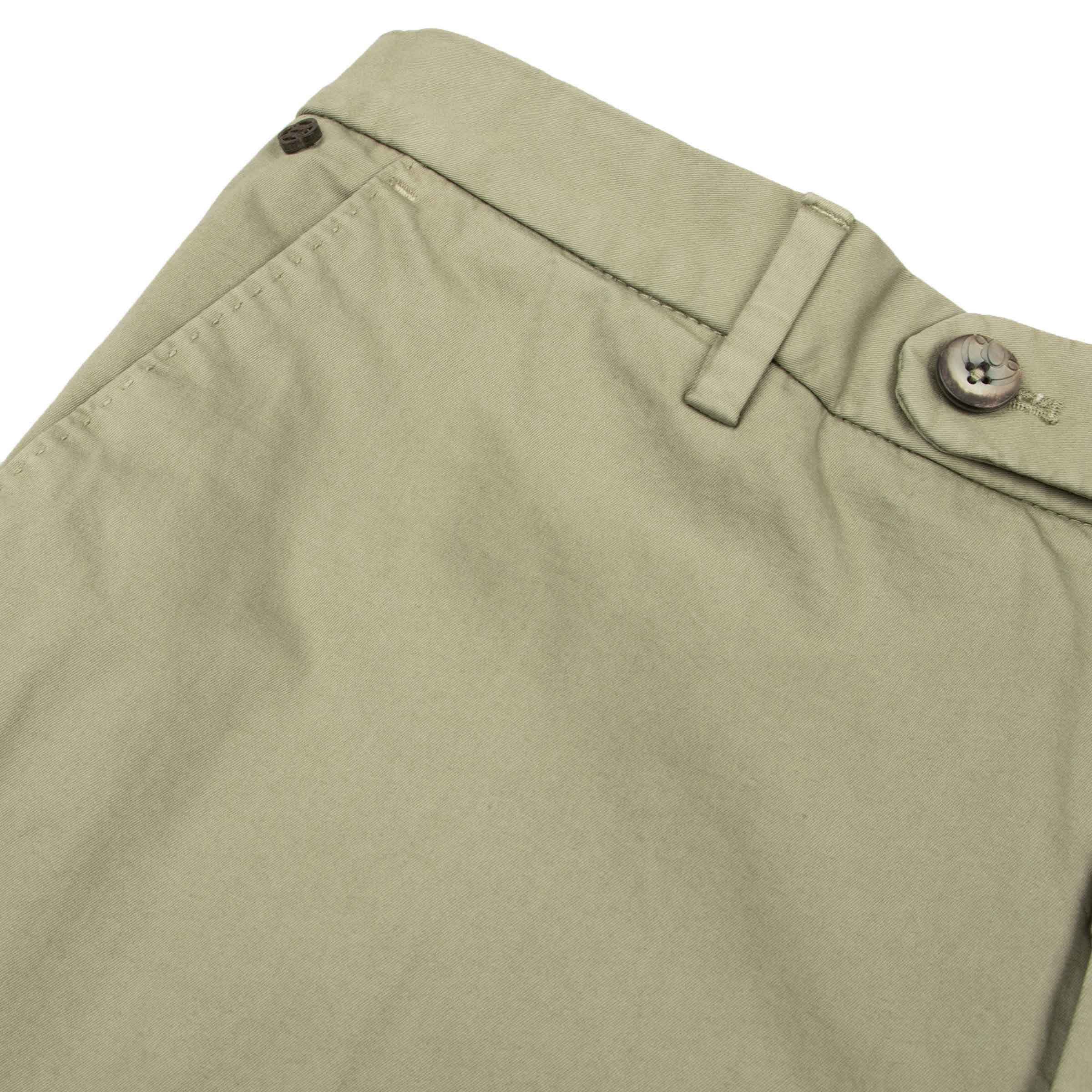 Sage Green Stretch Cotton Twill Slim Fit Chinos CASUAL TROUSERS Robert Old