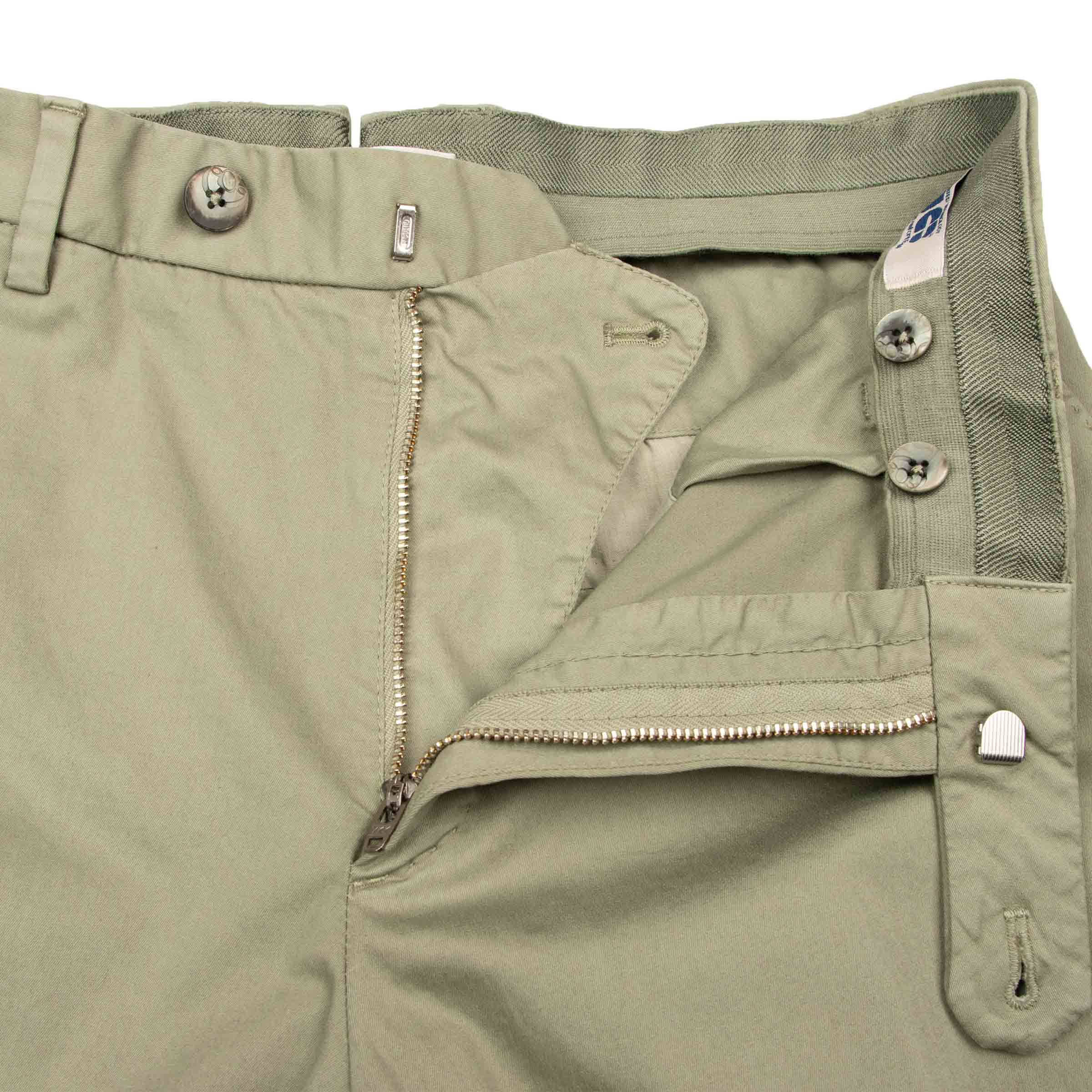 Sage Green Stretch Cotton Twill Slim Fit Chinos CASUAL TROUSERS Robert Old